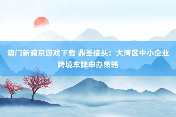 澳门新浦京游戏下载 鼎圣接头：大湾区中小企业跨境车牌申办策略