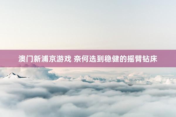 澳门新浦京游戏 奈何选到稳健的摇臂钻床