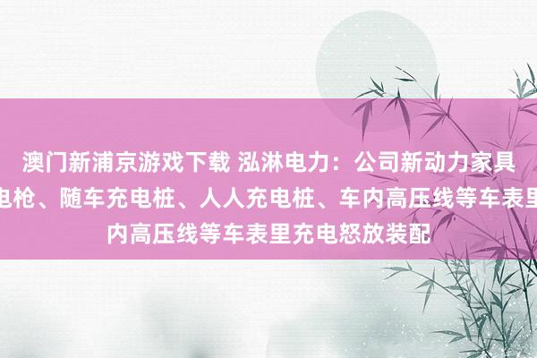 澳门新浦京游戏下载 泓淋电力：公司新动力家具主要哄骗于充电枪、随车充电桩、人人充电桩、车内高压线等车表里充电怒放装配