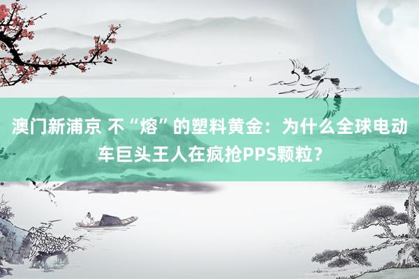 澳门新浦京 不“熔”的塑料黄金：为什么全球电动车巨头王人在疯抢PPS颗粒？
