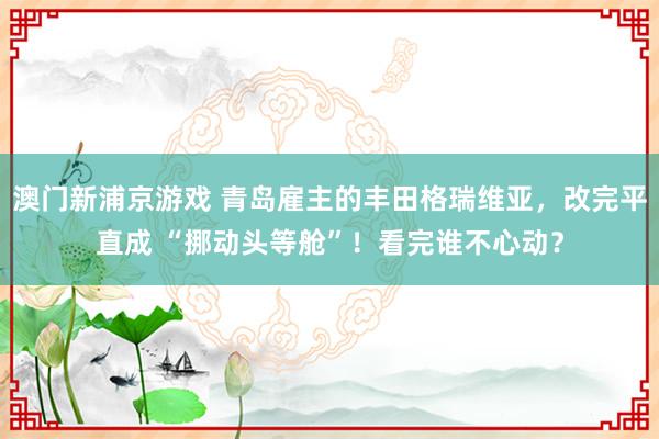 澳门新浦京游戏 青岛雇主的丰田格瑞维亚，改完平直成 “挪动头等舱”！看完谁不心动？