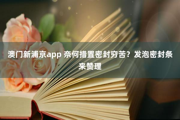 澳门新浦京app 奈何措置密封穷苦？发泡密封条来赞理