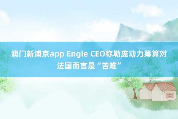 澳门新浦京app Engie CEO称勒庞动力筹算对法国而言是“苦难”
