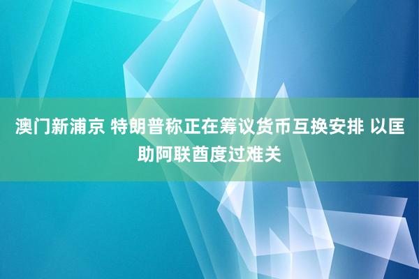 澳门新浦京 特朗普称正在筹议货币互换安排 以匡助阿联酋度过难关