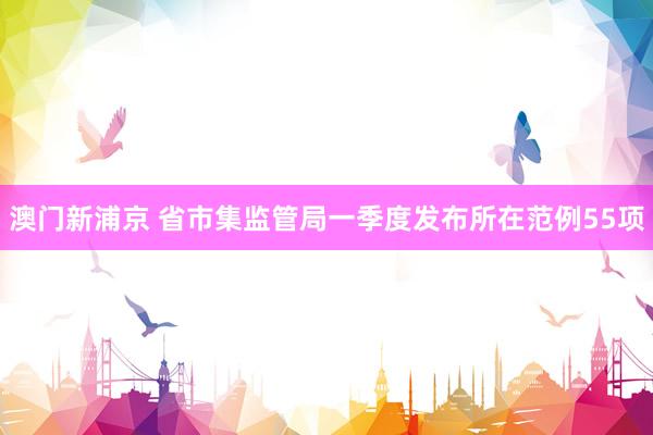 澳门新浦京 省市集监管局一季度发布所在范例55项