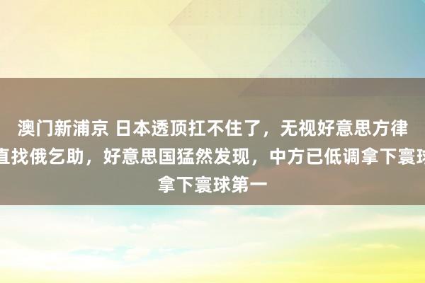澳门新浦京 日本透顶扛不住了，无视好意思方律例径直找俄乞助，好意思国猛然发现，中方已低调拿下寰球第一