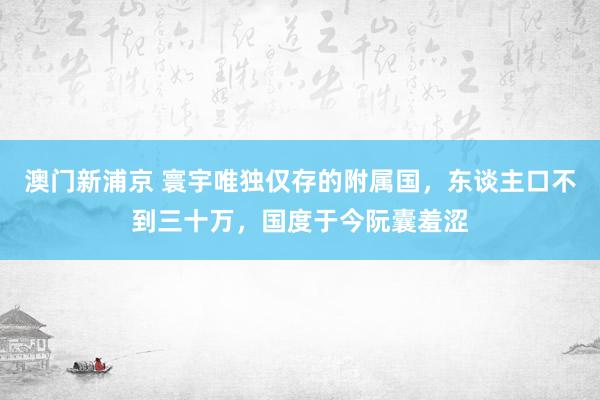 澳门新浦京 寰宇唯独仅存的附属国，东谈主口不到三十万，国度于今阮囊羞涩