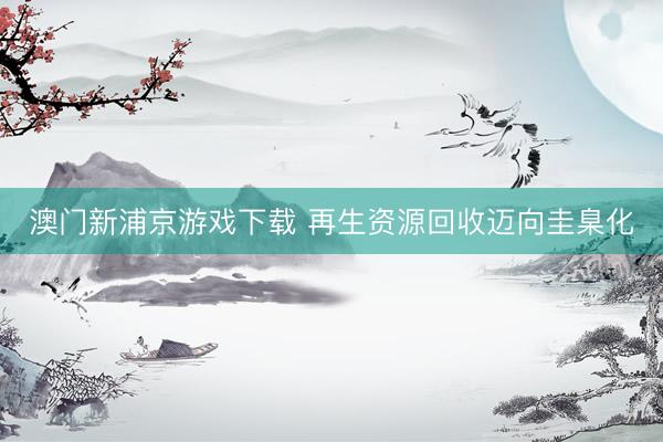 澳门新浦京游戏下载 再生资源回收迈向圭臬化