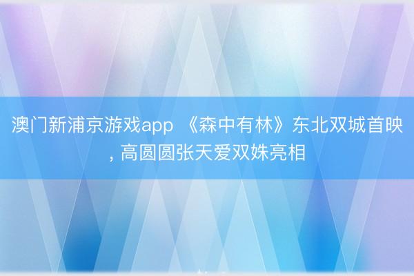 澳门新浦京游戏app 《森中有林》东北双城首映, 高圆圆张天爱双姝亮相